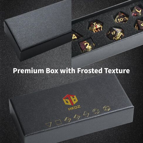 DND Dice Set 7-Pcs, Lord of The Rings Style Resin Dice Polyhedral Resin Sharp Edge Dice Set with Gift Box, Playing Game for Dungeons and Dragons RPG MTG Table Games（Green Dice） in Saudi Arabia