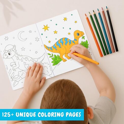 Fun Coloring Books for Kids Set of 3 – Exciting Dinosaur, Space & Trucks Coloring Book for Boys Ages 4–8 – Easy to Color Gift for Your Creative Little One (Girls) (Boys) in Saudi Arabia