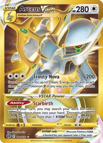 Pokemon - Arceus Vstar 184/172 - نجوم رائعة - Secret Rare - Gold Holo - بطاقة واحدة in Kuwait