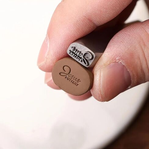 Custom Metal Stamp for Pottery - Hand Made Signature Design Metal Stamp, Stamping Tools for Clay, Steel & Jewelry, Gifts for Potters in Saudi Arabia