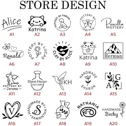 Custom Metal Stamp for Pottery - Hand Made Signature Design Metal Stamp, Stamping Tools for Clay, Steel & Jewelry, Gifts for Potters in Saudi Arabia