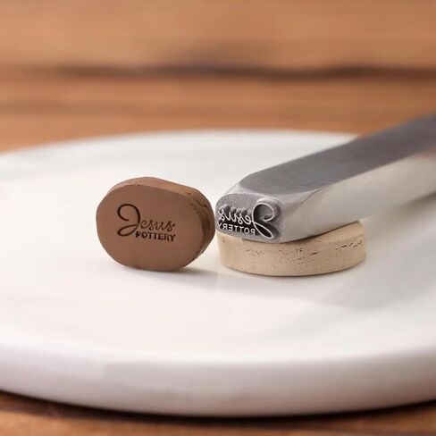 Custom Metal Stamp for Pottery - Hand Made Signature Design Metal Stamp, Stamping Tools for Clay, Steel & Jewelry, Gifts for Potters in Saudi Arabia