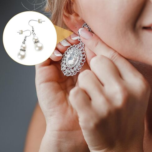 uxcell 12pcs Earring Backs, Silicone Clear Earring Backs Replacements Making Kit Locking Secure Earrings Back for Studs Droopy Earrings for Women Men, Golden in Saudi Arabia