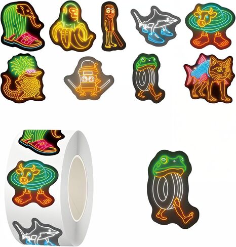 100pcs ملصقات كبيرة من البكر التونغ ساهور ، 2.4 "-3 بوصة ترالاليرو ترالالا الدماغ الإيطالي لزجاجة الماء ، وأجهزة الكمبيوتر المحمولة ، وفضلات حفلات الأطفال in Kuwait