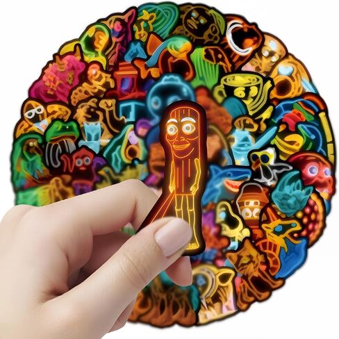 100pcs ملصقات كبيرة من البكر التونغ ساهور ، 2.4 "-3 بوصة ترالاليرو ترالالا الدماغ الإيطالي لزجاجة الماء ، وأجهزة الكمبيوتر المحمولة ، وفضلات حفلات الأطفال in Kuwait