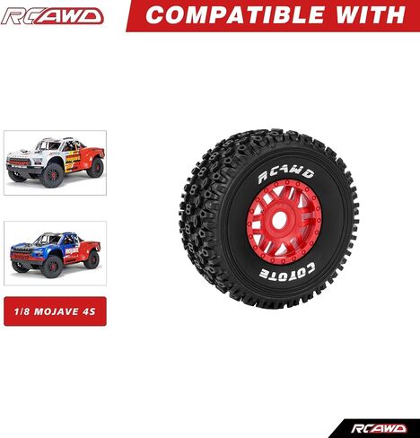 RCAWD 1/8 1/7 RC Short Course Truck & Buggy 17mm hex Adapter ، OD 126mm Wheels Pre-Glued Wheels ، for Traxxas UDR ، Arrma Mojave 4S 6S ، Losi TLR ، Hobao ، Xray ، Serpent 8SC ، FSR ATOM ، Tekno Progrades in Saudi Arabia