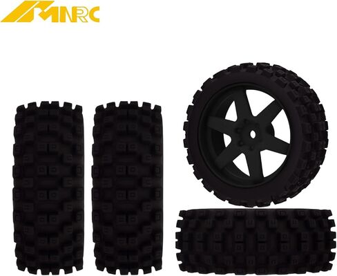 Hexagonal Style Pre Glued Wheel and Tires Plastic Rim Rubber for 1/18 Typhon Grom 223S Series Upgrades Part Black in Saudi Arabia