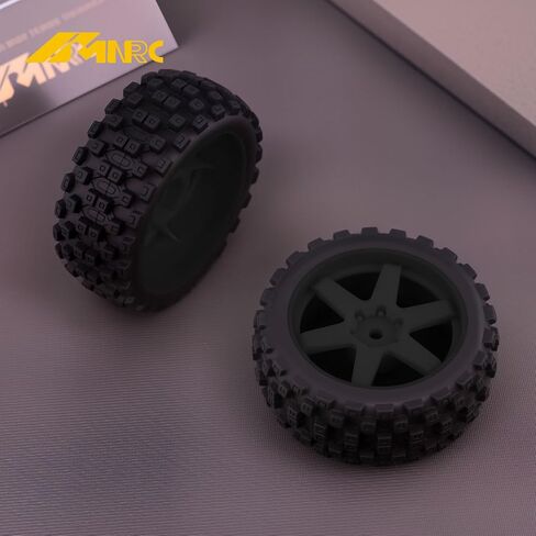 Hexagonal Style Pre Glued Wheel and Tires Plastic Rim Rubber for 1/18 Typhon Grom 223S Series Upgrades Part Black in Saudi Arabia