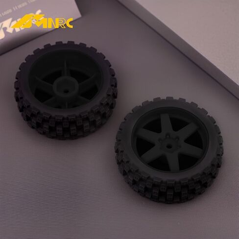Hexagonal Style Pre Glued Wheel and Tires Plastic Rim Rubber for 1/18 Typhon Grom 223S Series Upgrades Part Black in Saudi Arabia