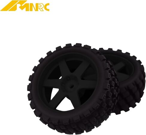 Hexagonal Style Pre Glued Wheel and Tires Plastic Rim Rubber for 1/18 Typhon Grom 223S Series Upgrades Part Black in Saudi Arabia