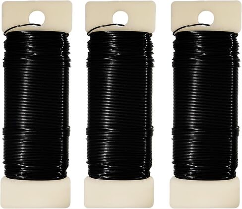 22 Gauge Black Floral Wire 3 Pack 114 Yards Flexible Paddle Wire for Christmas Wreath Tree,Crafts,Garland and Floral Arrangements (3, Green, 114 Yards) in Saudi Arabia