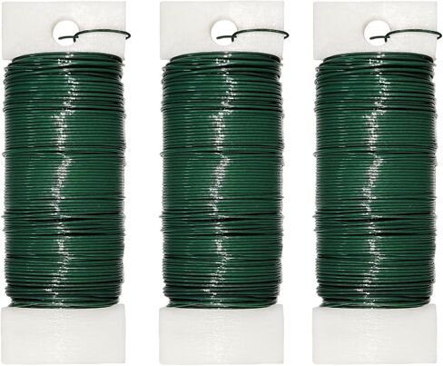 22 Gauge Black Floral Wire 3 Pack 114 Yards Flexible Paddle Wire for Christmas Wreath Tree,Crafts,Garland and Floral Arrangements (3, Green, 114 Yards) in Saudi Arabia