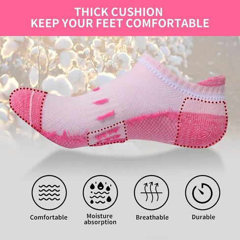 YOJOOM Women Ankle Compression Socks Athletic Running Low Cut Walking Socks for Women Cushioned 5 Pairs in Saudi Arabia