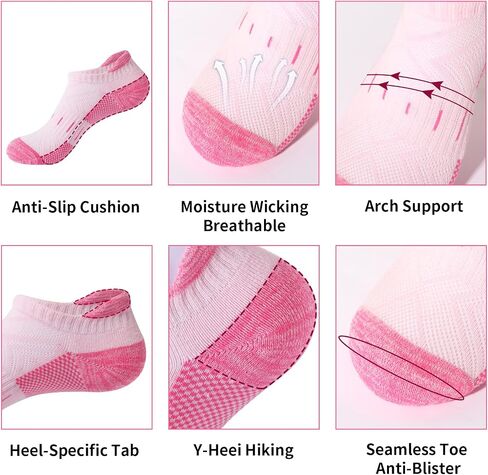 YOJOOM Women Ankle Compression Socks Athletic Running Low Cut Walking Socks for Women Cushioned 5 Pairs in Saudi Arabia