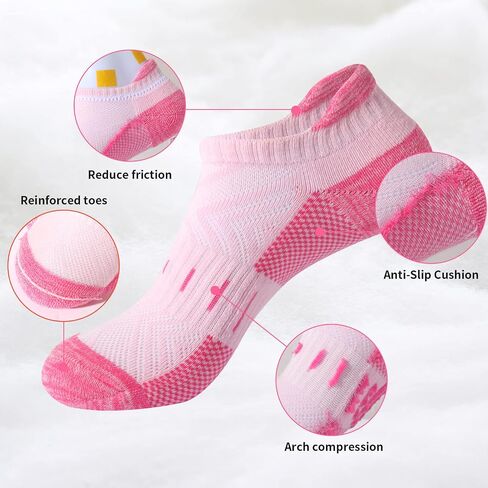 YOJOOM Women Ankle Compression Socks Athletic Running Low Cut Walking Socks for Women Cushioned 5 Pairs in Saudi Arabia