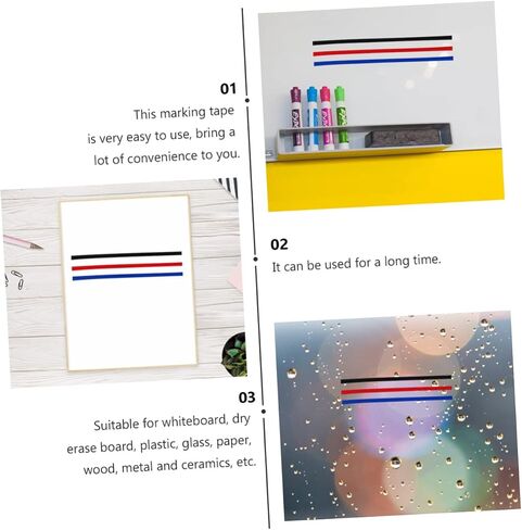 Ganazono 6rolls علامة توضع سطح المكتب الشريط للفصول الدراسية والمكتب استخدام سهلة لإزالة ملصق متعدد العلامات للتنظيم والعروض التقديمية in Kuwait