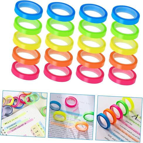 20rolls Translucent Sticky Tape Multi-Function Book Tabs Highlighter Tape Page Markers in Saudi Arabia