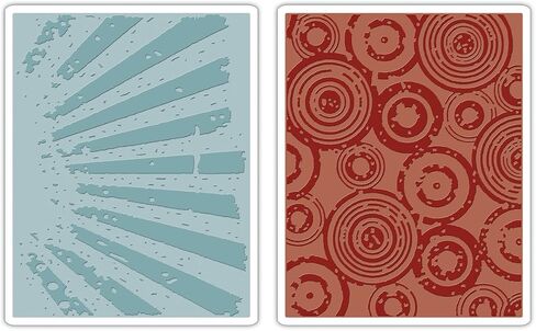 Sizzix Texture تتلاشى مجلدات النقش 2pk - أشعة ودوائر الرجعية التي وضعها تيم هولتز in Saudi Arabia