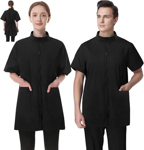 DHXYZZB 2 Pack Pet Grooming Smock Waterproof Barber Jackets for Women Men Anti-Static Work Clothes Salon Smock for Stylists in Kuwait