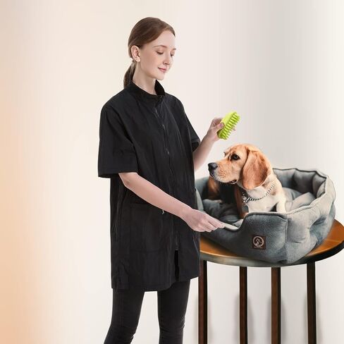 DHXYZZB 2 Pack Pet Grooming Smock Waterproof Barber Jackets for Women Men Anti-Static Work Clothes Salon Smock for Stylists in Kuwait
