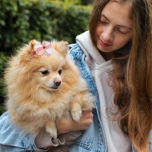 Dog Bows, 20 Pcs Cute Dog Hair Bows with Rubber Bands Pink Dogs Accessories Mix Style Lace Rhinestone Pearls Puppy Bow for Furry Cat Puppy Pet in Saudi Arabia