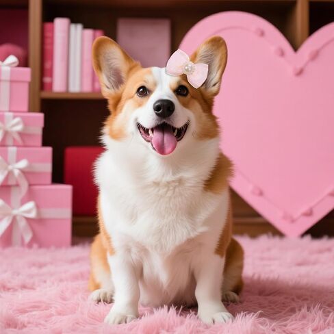 Dog Bows, 20 Pcs Cute Dog Hair Bows with Rubber Bands Pink Dogs Accessories Mix Style Lace Rhinestone Pearls Puppy Bow for Furry Cat Puppy Pet in Saudi Arabia