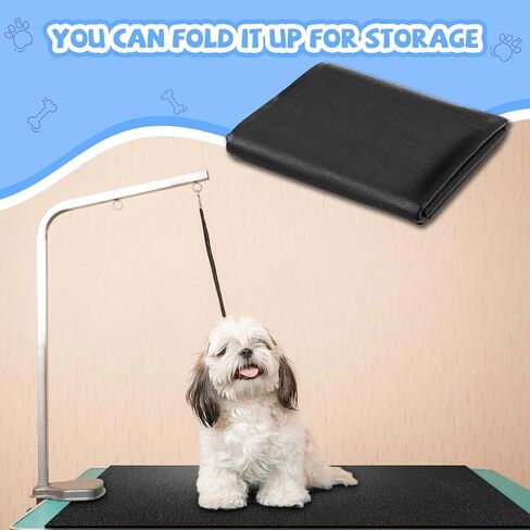 Nuanchu Dog Grooming Table Mat Pad, Non Slip Black Foam PVC Surface, 35.43 x 23.62 Inch, Ideal for Home Pet Grooming, Easy to Clean and Durable Pet Table Mat for Home Use in Saudi Arabia