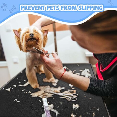 Nuanchu Dog Grooming Table Mat Pad, Non Slip Black Foam PVC Surface, 35.43 x 23.62 Inch, Ideal for Home Pet Grooming, Easy to Clean and Durable Pet Table Mat for Home Use in Saudi Arabia