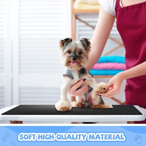 Nuanchu Dog Grooming Table Mat Pad, Non Slip Black Foam PVC Surface, 35.43 x 23.62 Inch, Ideal for Home Pet Grooming, Easy to Clean and Durable Pet Table Mat for Home Use in Saudi Arabia