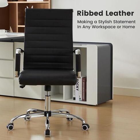 Office Desk Chair Leather, Conference Room Chairs with Wheels, Modern Executive Computer Guest Chairs with Arms. in Saudi Arabia