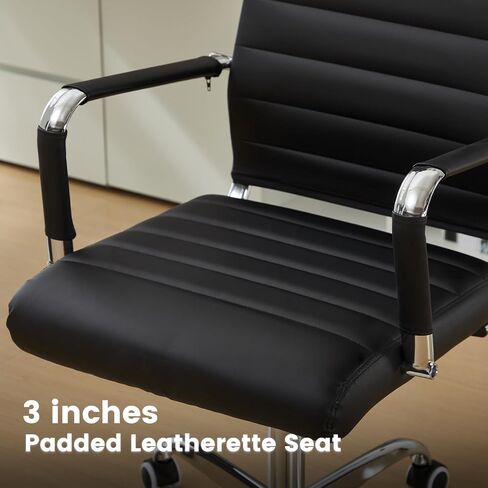 Office Desk Chair Leather, Conference Room Chairs with Wheels, Modern Executive Computer Guest Chairs with Arms. in Saudi Arabia