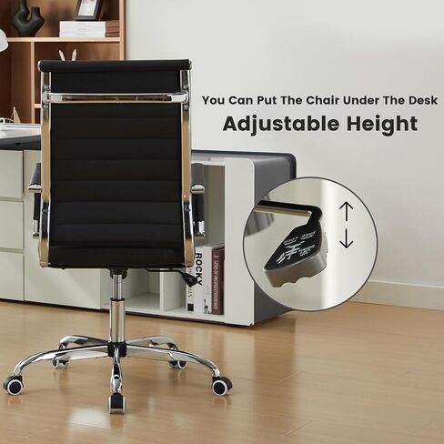 Office Desk Chair Leather, Conference Room Chairs with Wheels, Modern Executive Computer Guest Chairs with Arms. in Saudi Arabia
