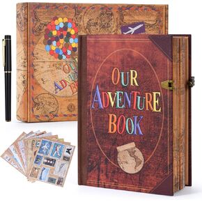كتابنا Hardcover Book Adventure Scrapbook - 144 صفحة ، 5.1 × 7 بوصات ، كتاب صور غلاف منقوش قسط. الحفاظ على ألبوم صور الذكريات للسفر ، الذكرى السنوية ، حفلات الزفاف ، معالم الأطفال (مغامرتي) in Kuwait