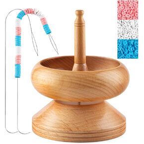 ORNUNIQ Clay Bead Spinner with Big Eye Beading Needle, Clay Bead Spinner Kit Waist Beads Kit for Jewelry Making Bracelet Maker Stringing Pinewood Wooden Crafting Gifts in Saudi Arabia