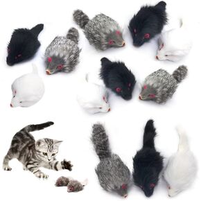 تلعب لعبة Pawstrip Rabbit Fur Cat Mouse Toy Cat Mouse مع ألعاب فئران قاسية من الفئران المزيفة للقطط الداخلية فئران الفئران القطة غامضة ألعاب القطط الفئر in Kuwait