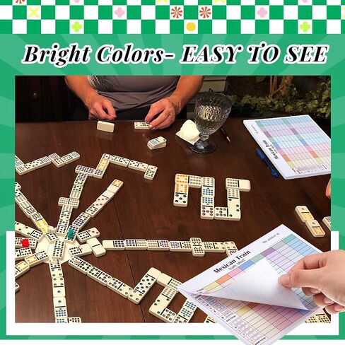 2 Pack 120 Sheets Mexican Train Score Pads Colorful Chicken Foot Dominoes Game Scorepad Adult Mexican Train Score Sheet Scoreboard Paper Record Clearly for Family Game (6.7 x 5 Inches) in Saudi Arabia