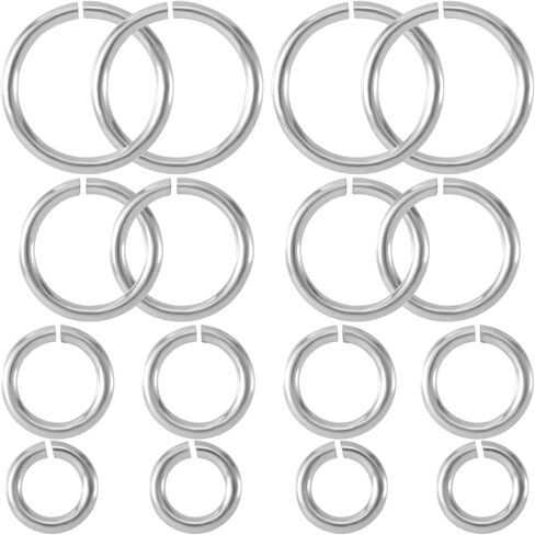 16 pcs 3/4/5/6mm حلقة قفزة مفتوحة للمجوهرات ، 925 حلقات مفتاح الفضة الاسترليني ، سحر قلادة صغيرة موصل مفتوحة لصنع مجوهرات حفل زفاف in Saudi Arabia