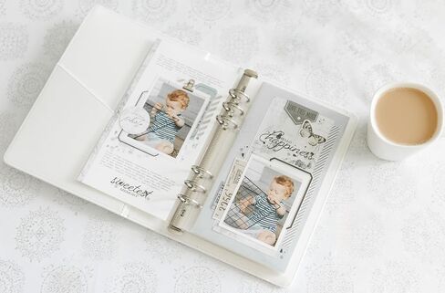 6 Ring Leather 4x8 Small Scrapbook Album ، ألبوم سجل القصاصات المصغرة ، سجل القصاصات مع الأكمام ، ألبوم Scrapbooking Leaf ، سجل قصاصات جلدي ، ألبوم صور أبيض ، ألبوم قصص DEGUN in Saudi Arabia