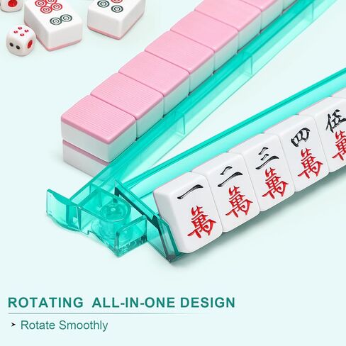 Mahjong Racks with Pushers 4PCS Set Majiang Tile Holder Acrylic Mahjong Racks Accessories and Gifts(White) in Kuwait