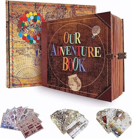كتابنا Hardcover Book Adventure Scrapbook - 144 صفحة ، 5.1 × 7 بوصات ، كتاب صور غلاف منقوش قسط. الحفاظ على ألبوم صور الذكريات للسفر ، الذكرى السنوية ، حفلات الزفاف ، معالم الأطفال (مغامرتي) in Kuwait