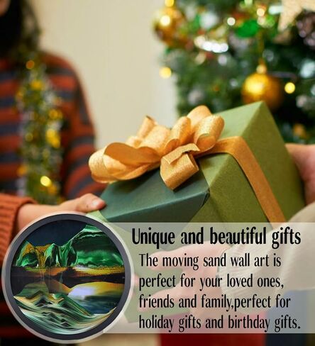 oneshow 17.3 في تحريك جدار الصورة الرملية المعلقة ، حركة سائل فني ثلاثي الأبعاد 360 درجة ، للتأمل ، ديكور المنزل ، هدايا عيد ميلاد الزجاج المزاجي للبالغين (الأزرق-17.3 بوصة) in Kuwait