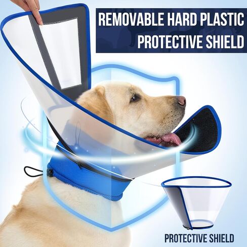 OneTigris Soft Dog Cone for Dogs After Surgery, Breathable Pet Recovery Collar for Large Medium Small Dogs and Cats, Adjustable Dog Cone Collar, Elizabethan Collar (Blue, S) in Saudi Arabia