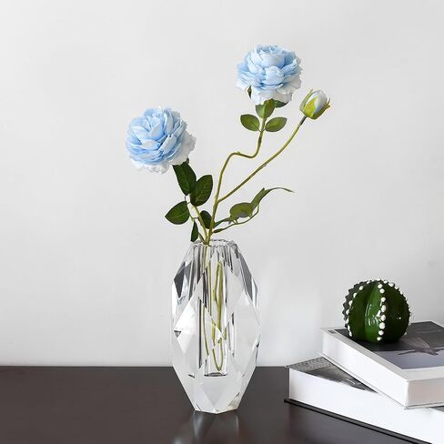 DONOUCLS مزهرية كريستال الزهور زينة عيد الميلاد للمنزل أو هدية - 6 بوصة شفاف مع صندوق هدايا in Kuwait