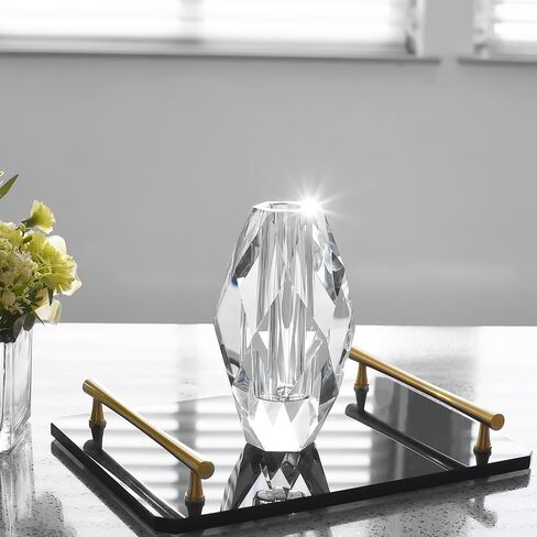 DONOUCLS مزهرية كريستال الزهور زينة عيد الميلاد للمنزل أو هدية - 6 بوصة شفاف مع صندوق هدايا in Kuwait