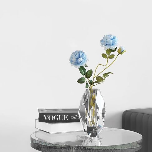 DONOUCLS مزهرية كريستال الزهور زينة عيد الميلاد للمنزل أو هدية - 6 بوصة شفاف مع صندوق هدايا in Kuwait