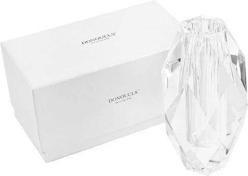 DONOUCLS مزهرية كريستال الزهور زينة عيد الميلاد للمنزل أو هدية - 6 بوصة شفاف مع صندوق هدايا in Kuwait