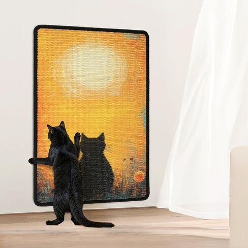 حصيرة خدش Cat ، 23.6 × 15.7 '' وسادة خدش قطة سيزال كبيرة مع دعم غير انزلاق ، حصيرة خدش القط للأرضية والجدار والأريكة والأثاث ((yellowsilence) in Kuwait
