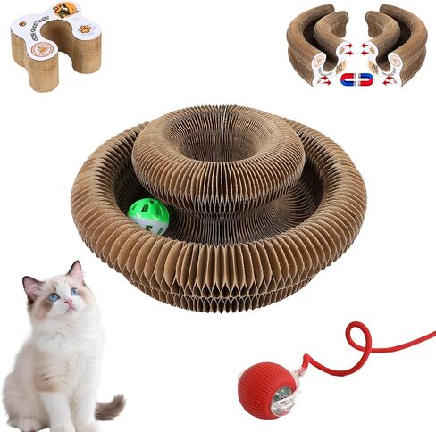 Kitty Kurlz Cat Toy و Kitty Kurlz Cat Scratcher مع Cat Toy Toy Ball Magic Scratcher لصيانة المخلب واللعب للقطط in Kuwait