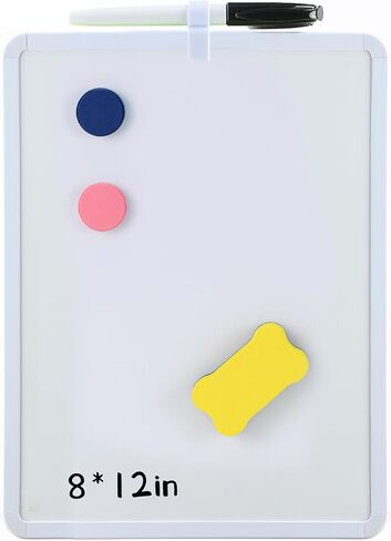 MXG Modern Color Frame Double-Sided whiteboard, Writing Board, 8 inches * 12 inches, Including 1 Pen, 2 Magnets, 1 Eraser, and 1 Buckle, Used for to-do Lists in The Office, Home, and School (White) in Saudi Arabia