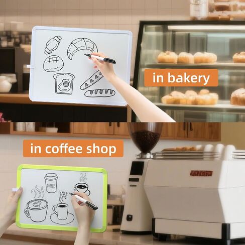 MXG Modern Color Frame Double-Sided whiteboard, Writing Board, 8 inches * 12 inches, Including 1 Pen, 2 Magnets, 1 Eraser, and 1 Buckle, Used for to-do Lists in The Office, Home, and School (White) in Saudi Arabia